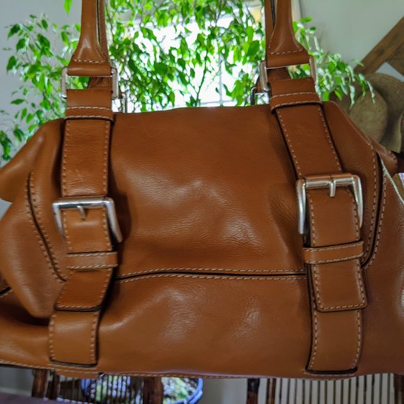 MICHAEL KORS Bedford Bag Cognac Brown Saddle Leather Organizer Pockets - Picture 13 of 15